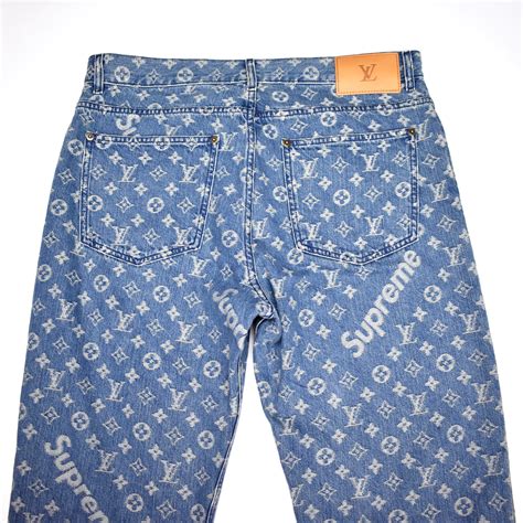 louis vuitton x supreme monogram fake jeans|Louis Vuitton supreme box logo.